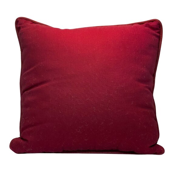 Rabbit & Floral Tapestry Throw Pillow Cover With Burgundy Trim 18x18 Inches - Picture 7 of 11